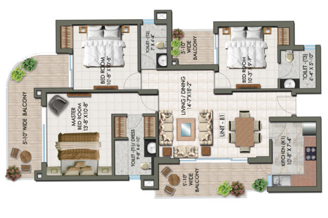 Type C floor plan